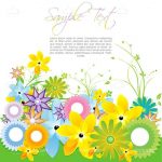 Floral Background with Cheerful Pastel Colors and Sample Text